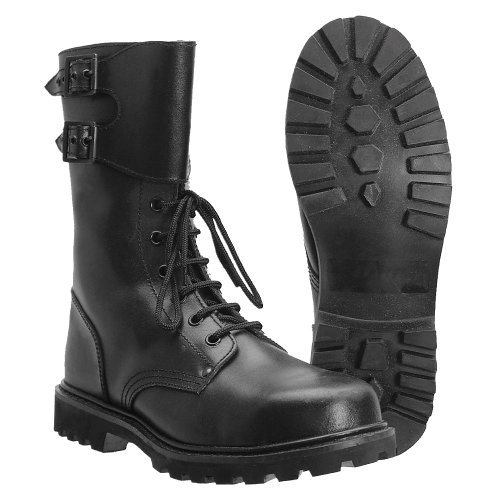 Miltec - Botas militares de piel, del ejército francés, negro (negro), 44