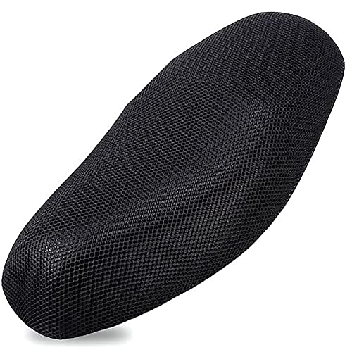 Funda de Asiento de Moto Cubierta de Asiento de Motocicleta Funda de Malla para Asiento de Motocicleta con Solar protección Transpirable Aislamiento térmico 3D de cojín Negro