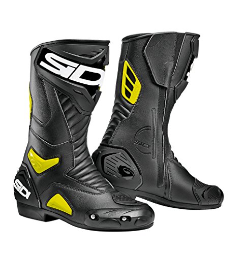 Sidi Botas Performer, color negro y amarillo flúor, talla 48