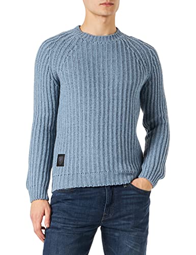 Blauer MAGLIERIA Girocollo Suéter, M83 BLU Cenere Melange, XL para Hombre