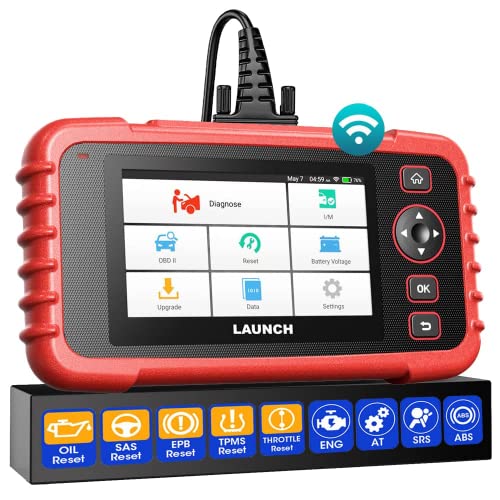 LAUNCH CRP129X Interfaz de Diagnosis Motor Transmisión ABS SRS OBD2 Escáner Android WiFi Reset de Aceite Frenos SAS TPMS con Ajuste del Acelerador y Detección AutoVIN Actualización por WiFi Incluida