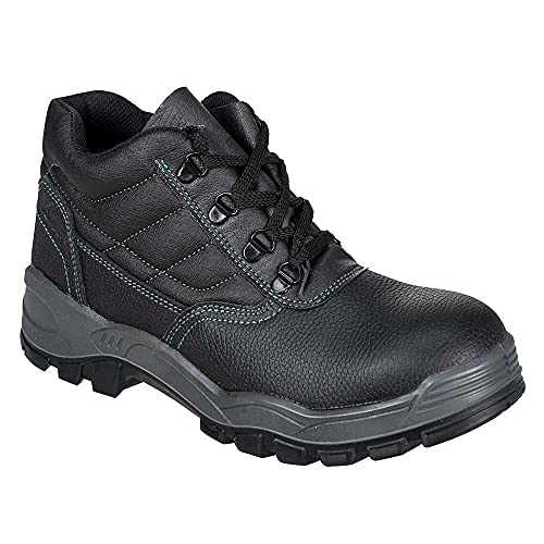 Portwest Bota Steelite S1, Tamaño: 49, Color: Negro, FW21BKR49