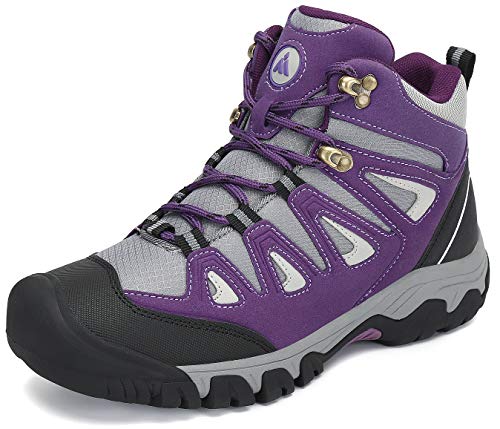 Mishansha Zapatillas de Trekking Invierno Mujer Cómoda Forro Zapatos de Senderismo Ligero Antideslizantes Aire Libre Running Botas Morado Gr.39