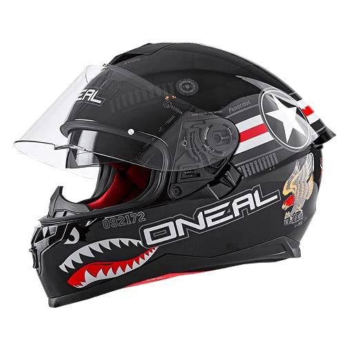 O'NEAL | Casco de Motocicleta | Motocicleta de Enduro | Estándares de Seguridad Dot y ECE 22.05, Carcasa ABS, Visera Solar integrada | Challenger Helmet Wingman | Adultos | Negro | Talla S