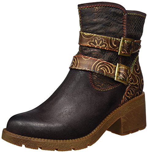 Laura VitaCorine 01 - Botas Estilo Motero Mujer, Color marrón, Talla 38