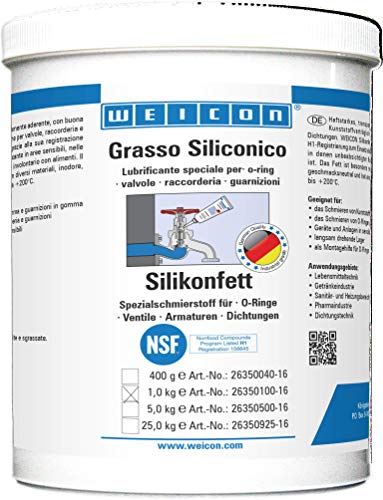 Weicon - Grasa de silicona 1 kg, lubricante para válvulas, empalmes y juntas