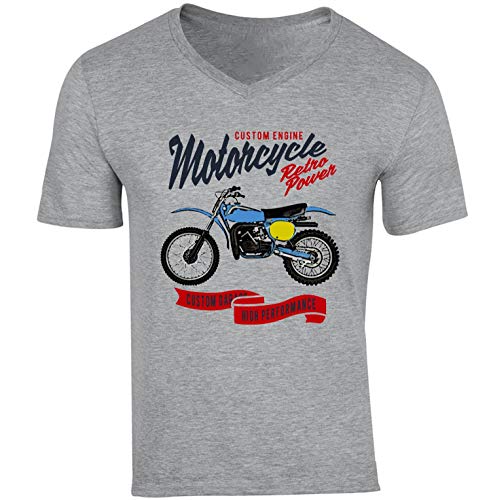 Teesandengines Bultaco pursang mkii 370 Motorcycle Retro Power Camiseta Gris para Hombre de Algodon T-Shirt Size Xlarge