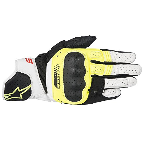 Alpinestars SP-5 piel guante negro/amarillo/blanco (más opciones de tamaño)