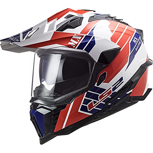 LS2, casco cross moto Explorer Atlantis white red, L