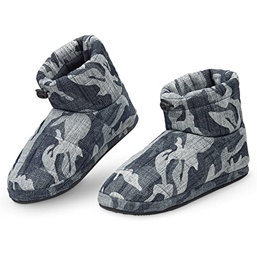 Dunlop Zapatillas Casa Hombre, Pantuflas Hombre Altas Para Casa, Zapatillas Hombre Bota, Regalos Para Hombres y Adolescentes Talla 41-46 (44, Camuflaje Azul, numeric_44)