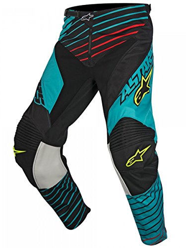 Pantalones Mx Niño Alpinestars 2017 Racer Braap Teal Negro Amarillo Fluorescent (28 = 71Cm Niño , Azul)