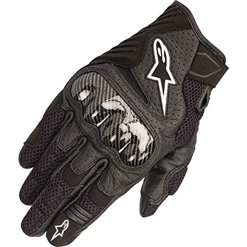 Black Sz S Alpinestars SMX-1 Air V2 Guante de motocicleta de cuero ventilado