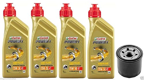 KIT HOJA 4 ACEITES CASTROL POWER 15W50 1 FILTRO DE ACEITE PARA YAMAHA Fazer FZ8