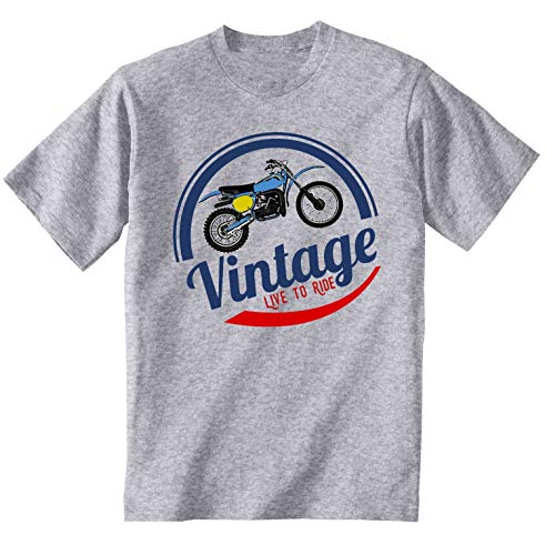 Teesandengines Bultaco pursang mkii 370 Vinatge Live to Ride Camiseta Gris para Hombre de Algodon Size Xxlarge