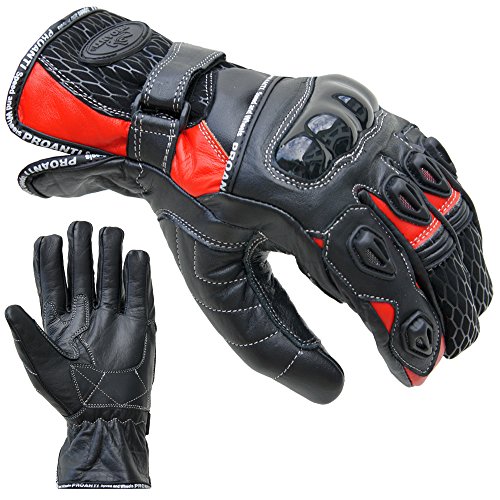 PROANTI - Guantes cortos de piel para moto, talla S-XXL), xx-large