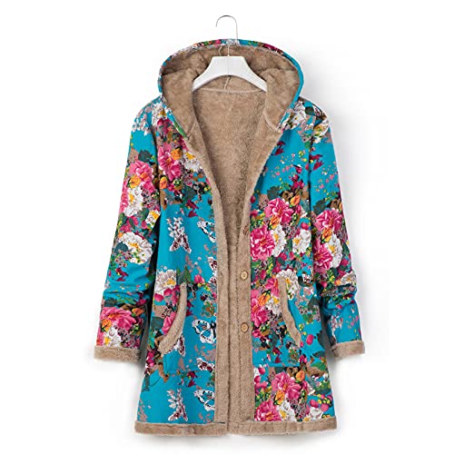 SHOBDW Abrigo Mujer Parka Largo Vintage Talla Grande Chaqueta con Capucha Gruesos De Lana Manga Larga Mujer Hippies Adolescentes Invierno Mujer Liquidación Venta(C,XL)