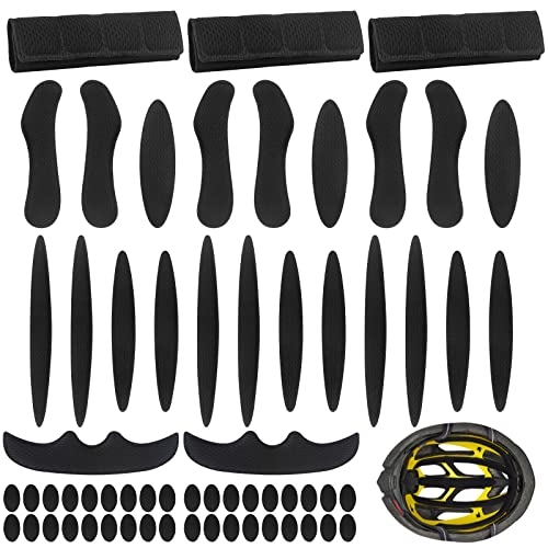 81Pcs Almohadilla para Bicicleta Juego de Almohadillas de Espuma para Casco de Bicicleta Esponja para Casco de Bicicleta Universales Almohadillas de Espuma para Casco(Negro)