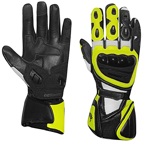 Germot Supersport 2 - Guantes de moto (piel, con protectores de Knox, 7/S)