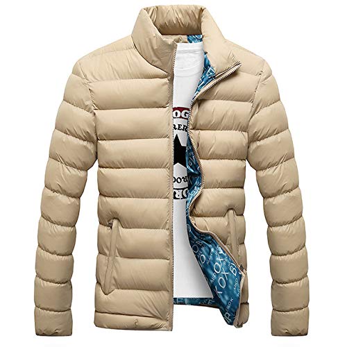 HNOSD 2019 Nuevas Chaquetas de Invierno Parka Hombres Otoño Invierno Abrigos Abrigos Delgados para Hombre Chaquetas Acolchadas Rompevientos Ocasionales Hombres Caqui 4XL