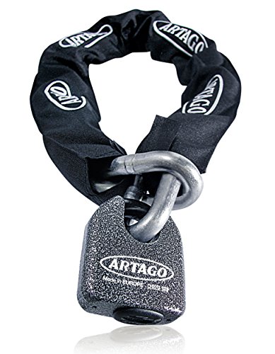 Artago 68T150 Cadena Antirrobo Moto Doble Función, Máxima Seguridad Bunker Selection, Homologado Sold Secure Gold, ø15, 150 cm