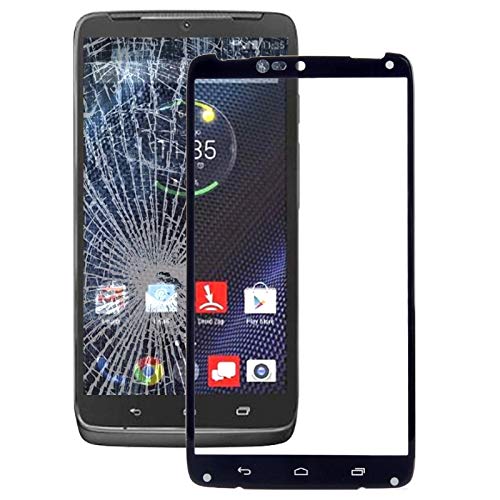 Reparación de Piezas de Repuesto para teléfonos móviles for Motorola Moto Turbo / XT1254 / XT1225 Lente de Cristal Exterior de la Pantalla Frontal (Negro) (Color : Negro)