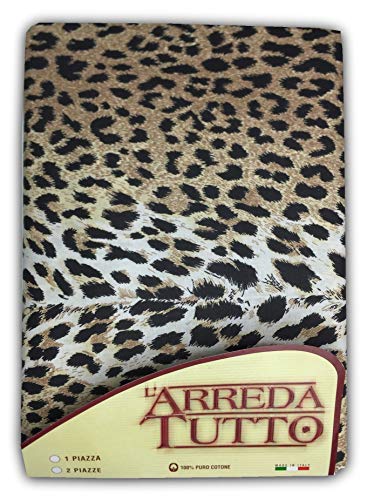 tex family Tela Decorativa cubretodo, Gran Foulard para Cubrir la Cama, el sofá, Tejido Moteado de Leopardo Sexy – 1 Plaza