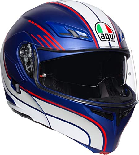 AGV Compact-ST Boston Azul Rojo Casco Modular De La Motocicleta Tamano XS