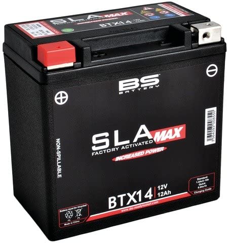 BS Battery 300855 btx14 AGM SLA Max batería de moto, color negro