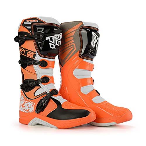 Sebasty Motocicleta Enduro Botas de Motocross,Calzado de Protección Profesional Botas de Moto Todoterreno,Montar Moto Cross,Moto Zapatos para Lanchas,Botas de Descenso MTB para Hombre de Carreras,43