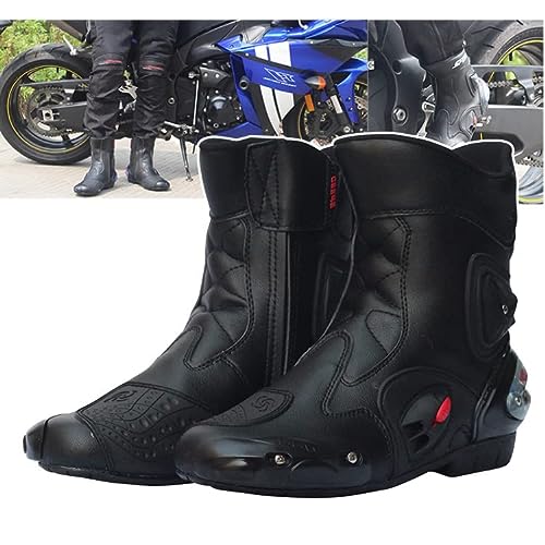 XINGma Botas Intermedias De Carreras, Zapatos De Motocross, AnticaíDas + AnticolisióN + DiseñO De VentilacióN, Tirantez Ajustable, para Hom-bres Off Road Racin,Black-45