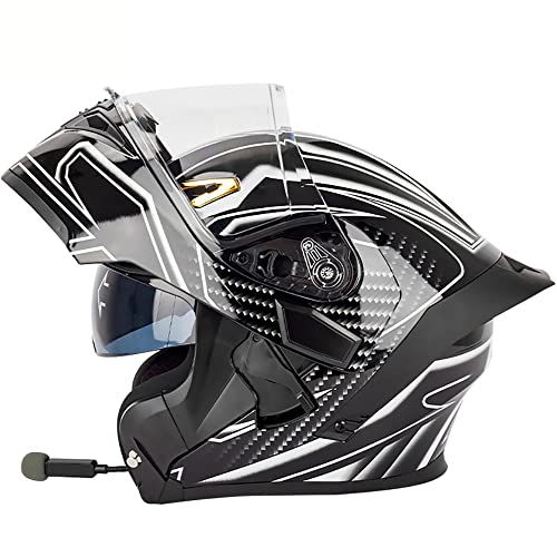 Letetexi Bluetooth Incorporado Casco Moto Modular Anti Vaho Cascos Integral Flip Up ECE 22-05 Aprobado Cascos Moto Integrales Contestador Automatico Casco de Motocicleta para Adultos