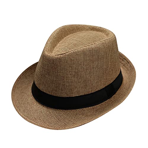 LAOSU Hombres y Mujeres Retro Jazz Hat Soild British Sun Hat Travel Sun Hat Sombrero Plegable Mujer