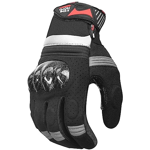 KEMIMOTO Guantes de Moto de Verano, Guantes de Moto para Hombre y Mujer, Guantes de Moto con Pantalla táctil con protección Dura en los Nudillos, para Deportes, Motociclismo, Ciclismo, Scooter