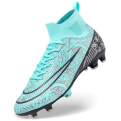 DimaiGlobal Zapatillas de Fútbol Hombre Spike Aire Libre Profesionales Atletismo Entrenamiento Calzado de Fútbol Training Botas de Fútbol Tacos de fútbol Zapatos de Deporte 41EU Turquesa