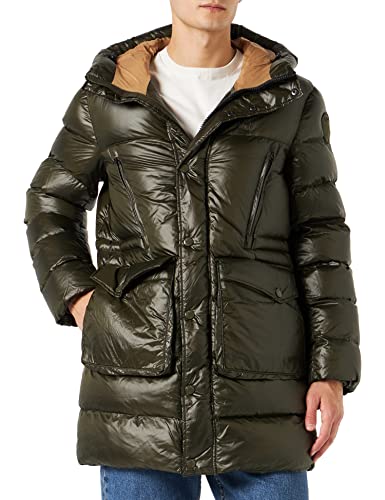 Blauer Impermeable/Trench Largo Acolchado de guata Chamarra de Plumas, 678 Tilo Salvaje, S para Hombre