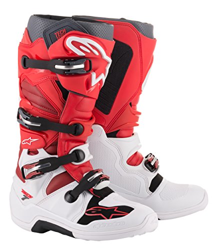 Stivali Cross Alpinestars TECH 7 BOOTS White Red Burgundy/39