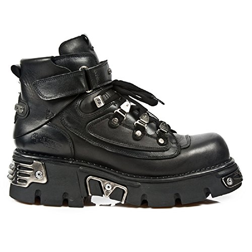 New Rock - Botas Estilo Motero Adultos Unisex, Color Negro, Talla 38 EU