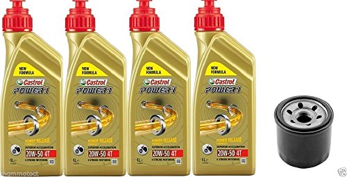 KIT HOJA 4 ACEITE 20W50 CASTROL POWER 1 FILTRO DE ACEITE PARA YAMAHA Fazer FZ8