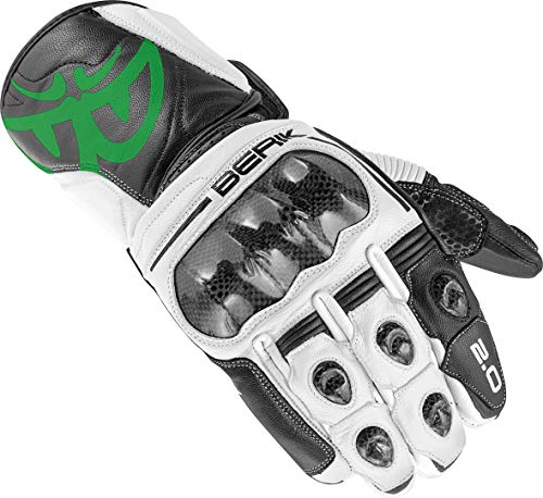 BERIK 2.0 ST Guantes de Motocicleta (Black/Green,2XL)