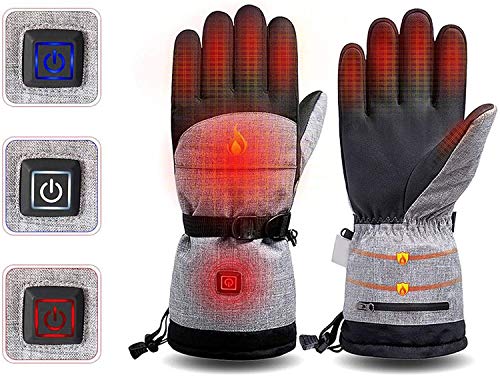 LRX Guantes Calefactables Moto Guantes Eated 3 Niveles de calefacción Calientes Impermeable Mantener los Guantes de Invierno calefacción eléctrica Inteligente for el esquí de Ciclo de la Motocicleta