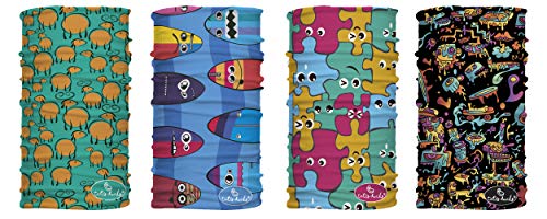 TETI'S DUCKS - Bandana Cuello Multifunción,Pack DE 4 Bragas de Cuello,Cinta Cabeza Multiuso,Pasamontañas térmico,de esquí,Tapabocas,Bufanda Cuello Pesca (Boom)