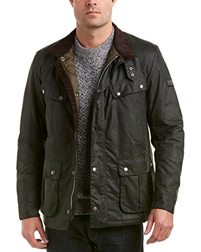 Barbour International Men's Duke Wax Jacket - Sage - L - Green