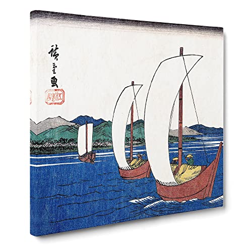 Arai by Utagawa Hiroshige - Lienzo decorativo japonés para pared, listo para colgar, cuadro enmarcado para sala de estar, dormitorio, decoración del hogar, oficina, 50 x 50 cm