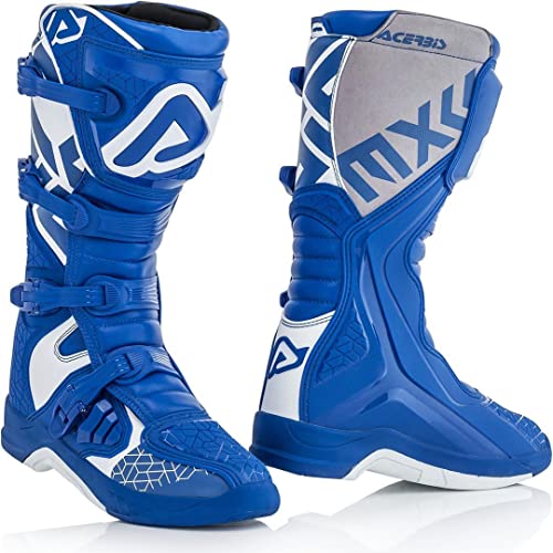 ACERBIS Stivale X-Team BLU/Bianco T.41, Motorcycle Boot Hombre, Azul Marino Blanco, 41 EU