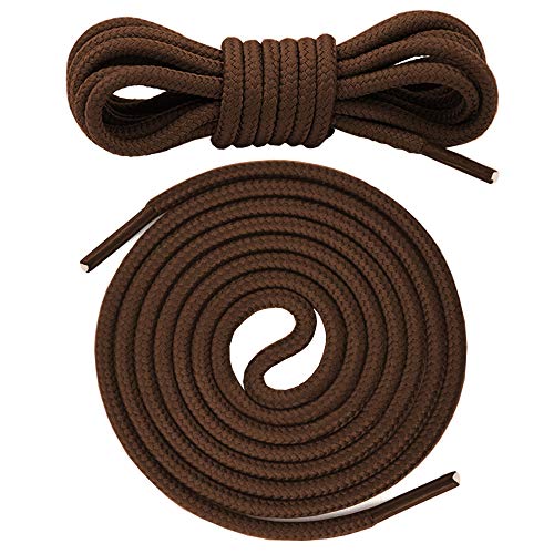 Canwn Cordones Redondos de Botas, [3 Pares] Cordones Resistente y Duraderos para Botas, Calzado de Seguridad y Zapatos de Senderismo - 5 mm Diámetro – Marrón Oscuro