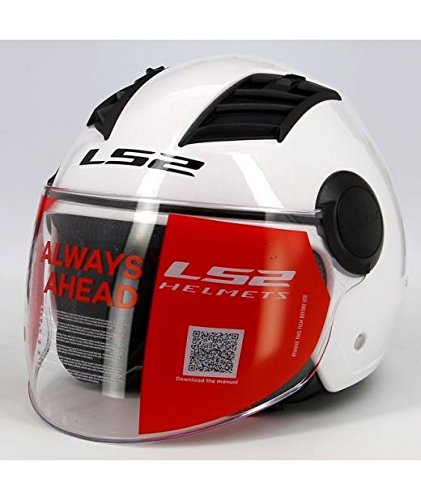 Casco Jet económico LS2 Airflow blanco brillante, talla XL