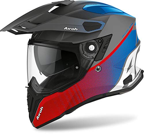 Airoh Cmp29 Casco Commander Progress Blue/Red Mat XS, Hombre