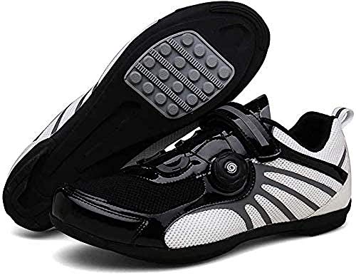 KUXUAN Zapatillas de Ciclismo,Calzado Profesional Ligero para Bicicleta de Carretera con Rayas Reflectantes,Bicicleta de Montaña Antideslizante Transpirable para Adultos,C-42EU