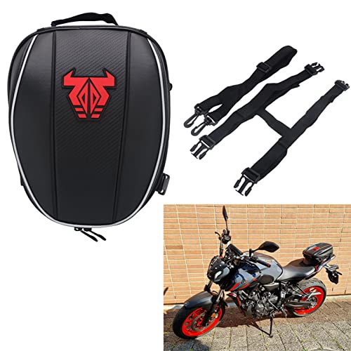 Mochila de Cola de Motocicleta, Bolsa de Cola de Asiento de Motocicleta, Doble Impermeable, Bolsa de Asiento, Bolsas de sillín de Motocicleta, Bolsa de Casco Multifuncional, Rojo