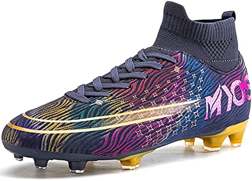 WOWEI Calzado de Fútbol para Hombre Botas Futbol Profesionales Zapatos de Fútbol Hombre Niños Spike Aire Libre Atletismo Botas de Fútbol Ligero Tacos Fútbol Zapatos de Deporte (Rosa Negro, 39)